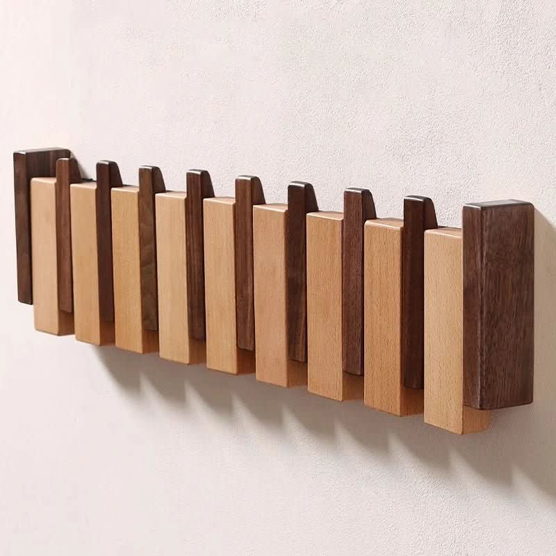 PianoWood - Handcrafted piano-style wall coat rack made from walnut & beech 4