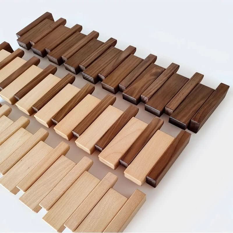 PianoWood - Handcrafted piano-style wall coat rack made from walnut & beech 6