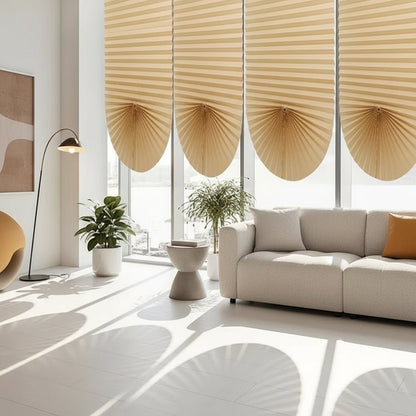 Pleated Blackout Blinds - Self-Adhesive Window Shades for Privacy and UV Protection 0