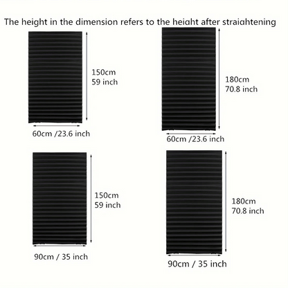 Pleated Blackout Blinds - Self-Adhesive Window Shades for Privacy and UV Protection 1