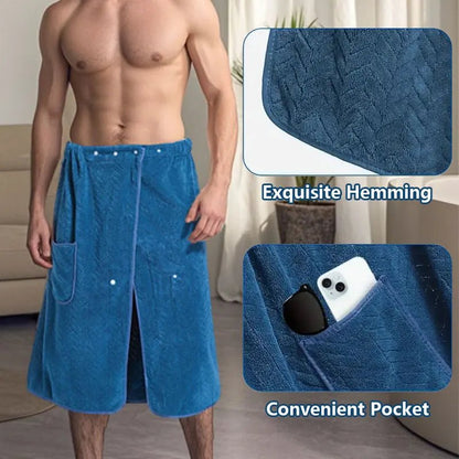 Plus Size Men's Bath Skirt Towel - Soft, Absorbent & Comfortable for Home, Travel, Spa & Beach 5