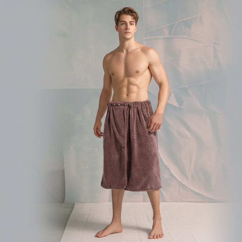 Plus Size Men's Bath Skirt Towel - Soft, Absorbent & Comfortable for Home, Travel, Spa & Beach 8