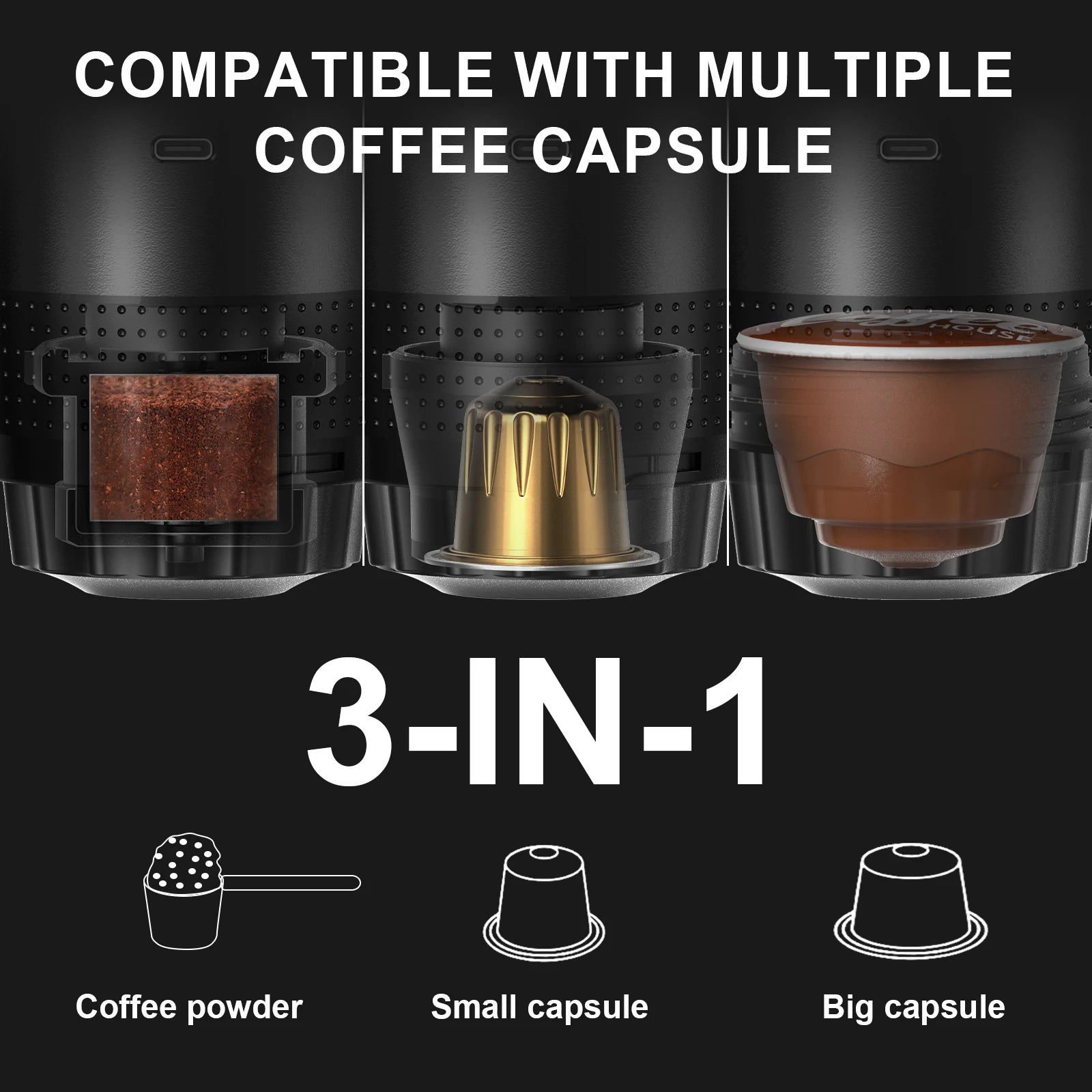 Portable 3-in-1 Espresso Maker - High Pressure Espresso Coffee Machine for Travel & Home 5