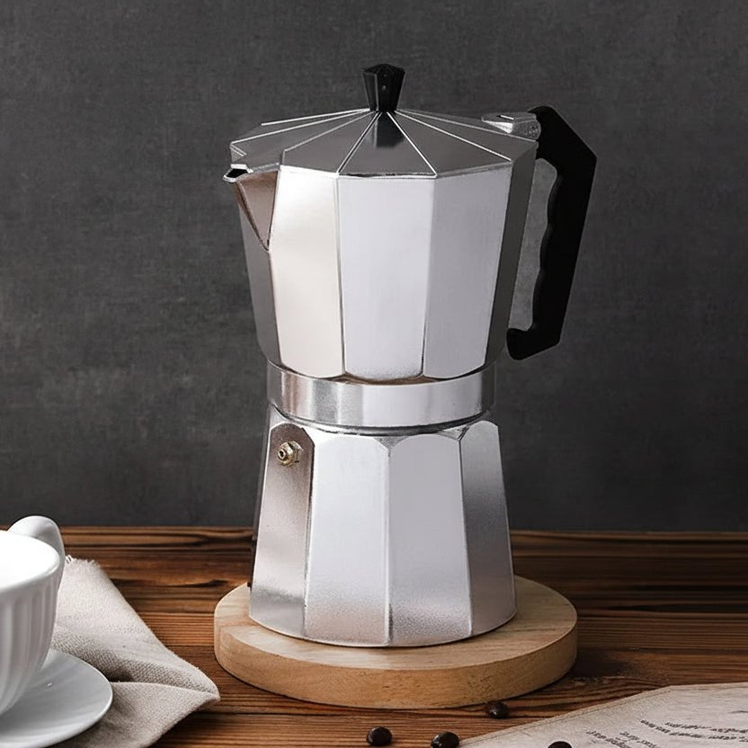 Portable Italian Aluminum Coffee Maker - Octagonal Espresso & Tea Pot 5