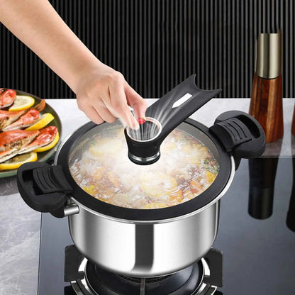 Portable Stainless Steel Pressure Cooker - Fast Cooking with 5-Layer Steel Base 1