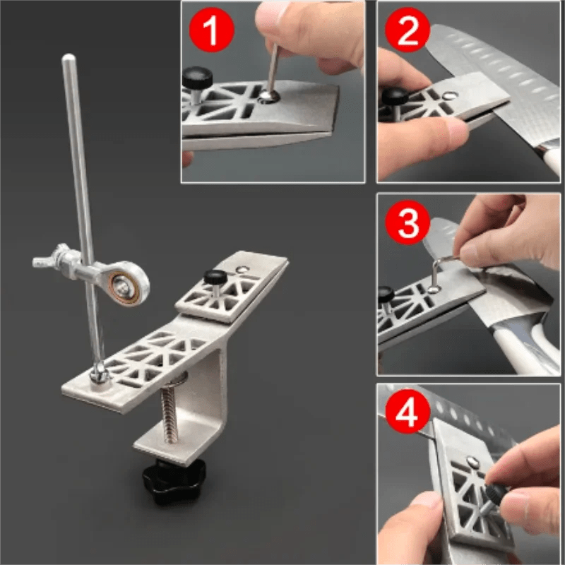 Precision Manual Knife Sharpener with Adjustable Rotatable Clamp for All Blades 4