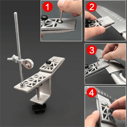 Precision Manual Knife Sharpener with Adjustable Rotatable Clamp for All Blades 4