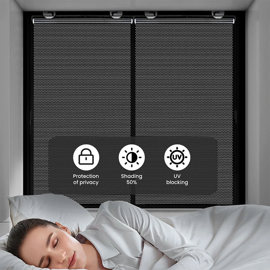 Premium Blackout Roller Shades - No-Drill Cellular Blackout Window Blinds for Indoor/Outdoor Use 1