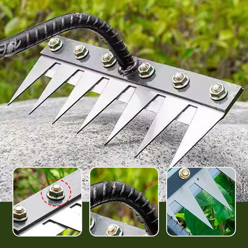 Premium Carbon Steel Lawn Rake - Interchangeable Heads & Ergonomic Design 2