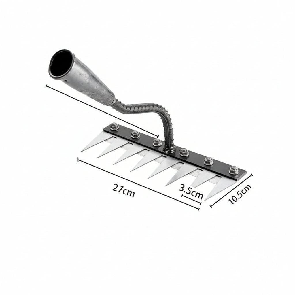 STEELRAKE – Premium Carbon Steel Garden Rake with Interchangeable Heads