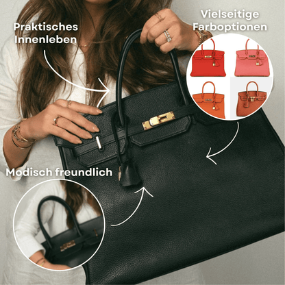COWELLA – Premium Cowhide Leather Handbag with Zippered Compartments