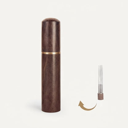 Premium Espresso Coffee Tamper with Stainless Steel Needles & Wooden Handle 7