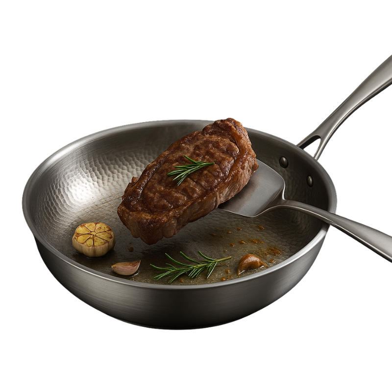 Premium Hammered Titanium Frying Pan for Even Heat Distribution and Durable Cooking 4