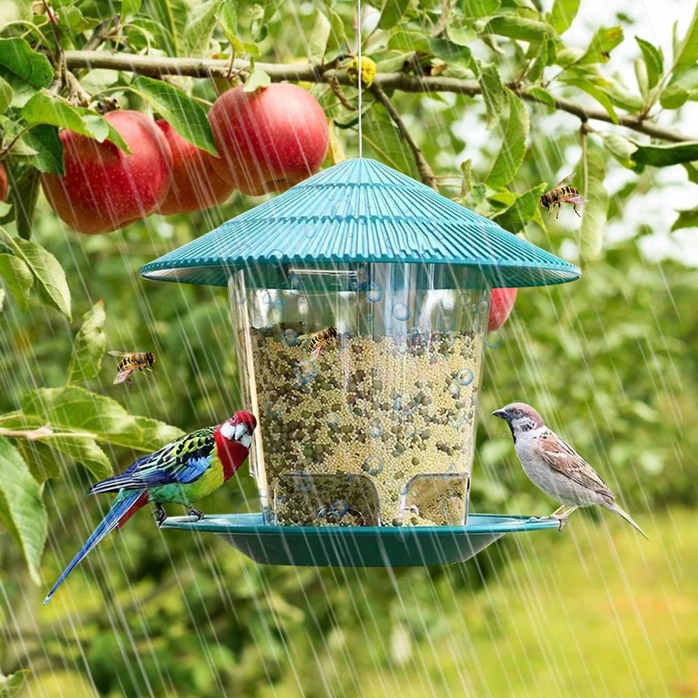 Premium Outdoor Bird Feeder - Large Hexagonal Design with Easy Refill & Weather Protection 4