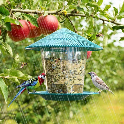 Premium Outdoor Bird Feeder - Large Hexagonal Design with Easy Refill & Weather Protection 4