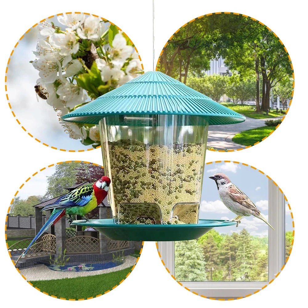 Premium Outdoor Bird Feeder - Large Hexagonal Design with Easy Refill & Weather Protection 5
