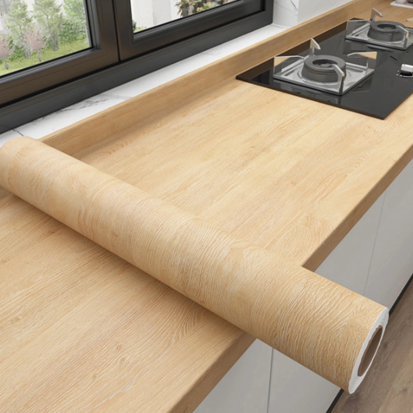 Premium Self-Adhesive Black Wood Wallpaper for Easy Home Renovation 8