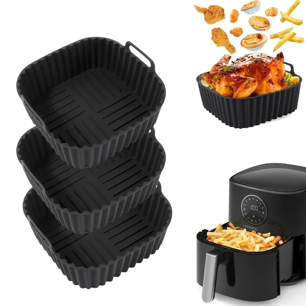 Premium Silicone Air Fryer Liners - Non-Stick Square Mats for 4-7QT Ovens 1