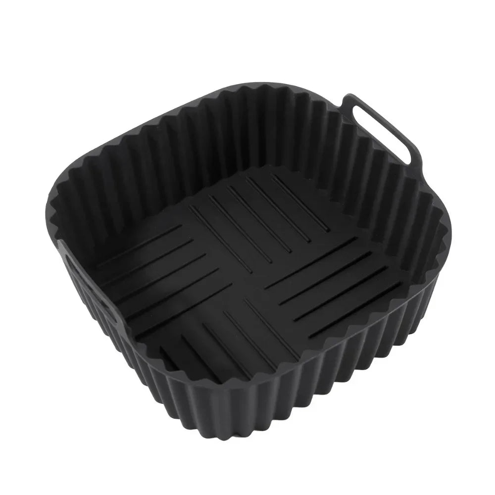 COOKLUX FRY – Premium Silicone Air Fryer Liners, Non-Stick Square Mats for 4–7 QT Ovens