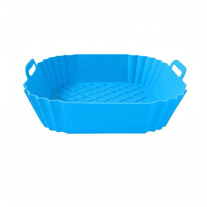 Premium Silicone Air Fryer Liners - Reusable Non-Stick Baking Tray with Side Handles 1