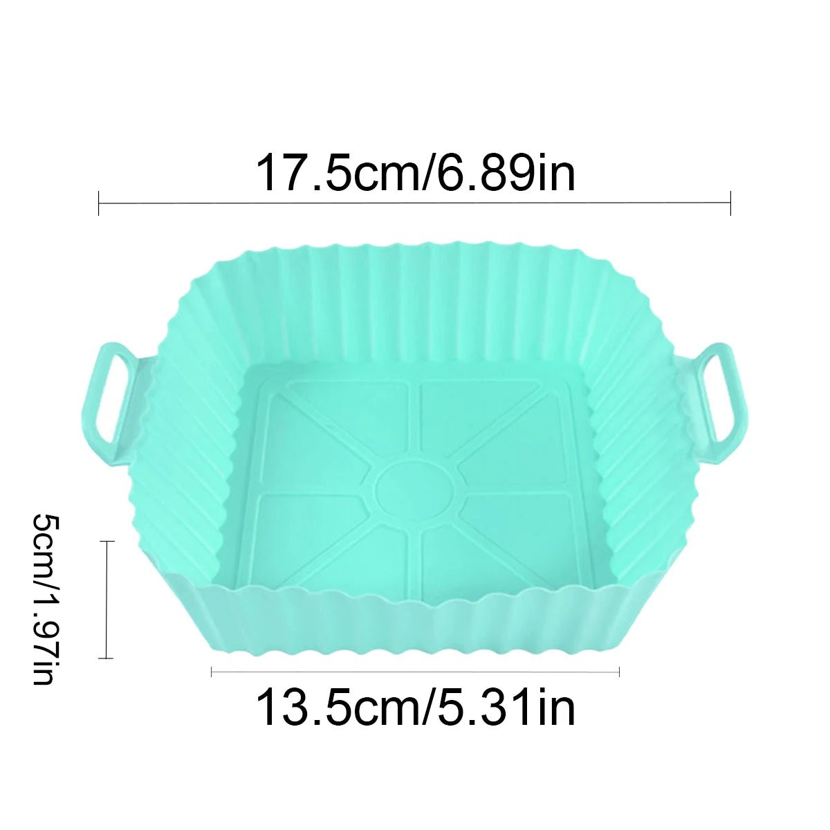 Premium Silicone Air Fryer Liners - Reusable Non-Stick Baking Tray with Side Handles 11