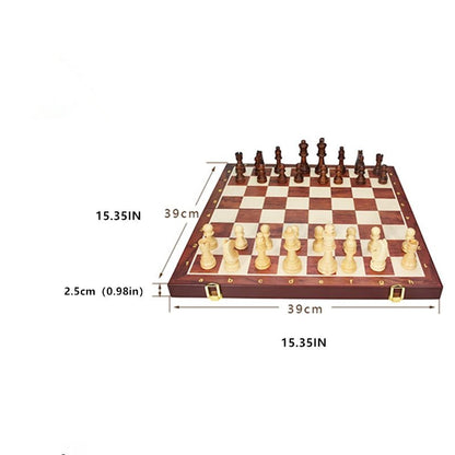 Premium Solid Wood Chess Set - Elegant Folding Chess Board for Game Night 1