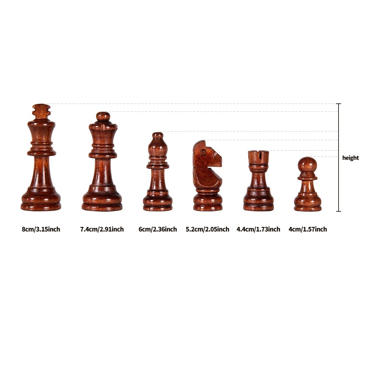 Premium Solid Wood Chess Set - Elegant Folding Chess Board for Game Night 2
