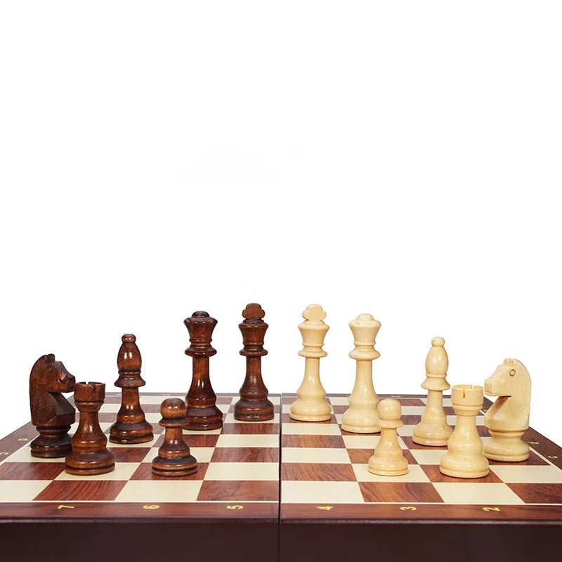 Premium Solid Wood Chess Set - Elegant Folding Chess Board for Game Night 4