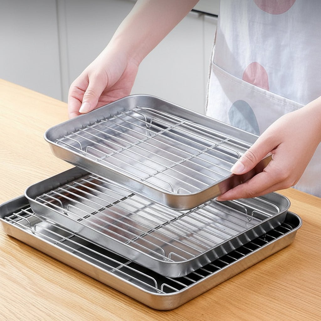 Premium Stainless Steel Baking Sheet & Tray Set for Effortless Cooking 0