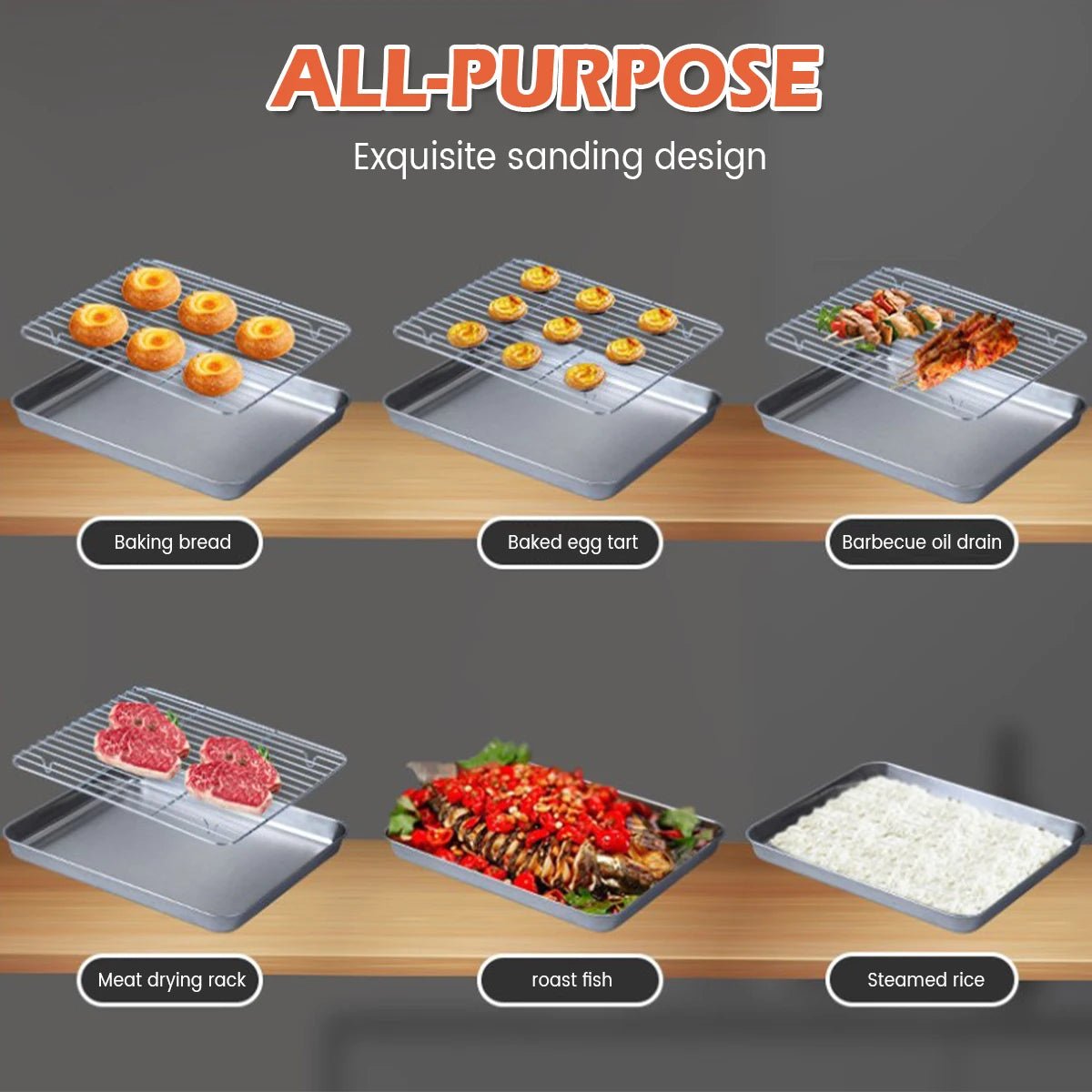 Premium Stainless Steel Baking Sheet & Tray Set for Effortless Cooking 5