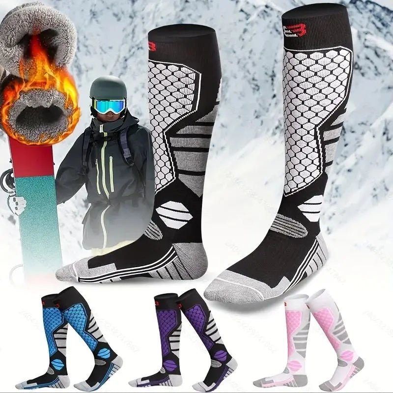 Premium Thermal Ski Socks - Thickened Compression Knee High for Ultimate Warmth and Comfort 0
