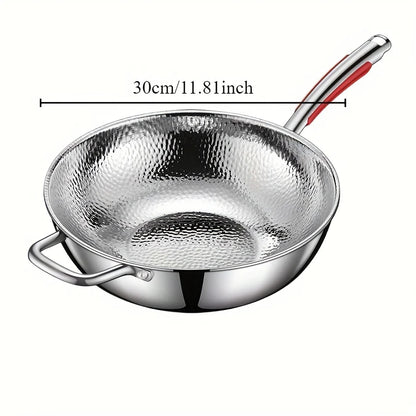 Premium Titanium Round Bottom Wok - Uncoated Non-Stick Stir-Fry Pan for Induction Cookers 5