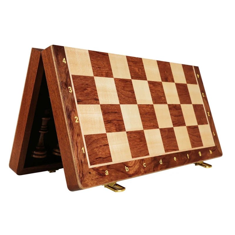 Premium Wooden Chess Set - Classic Folding Design with Solid Walnut Chess Board 3