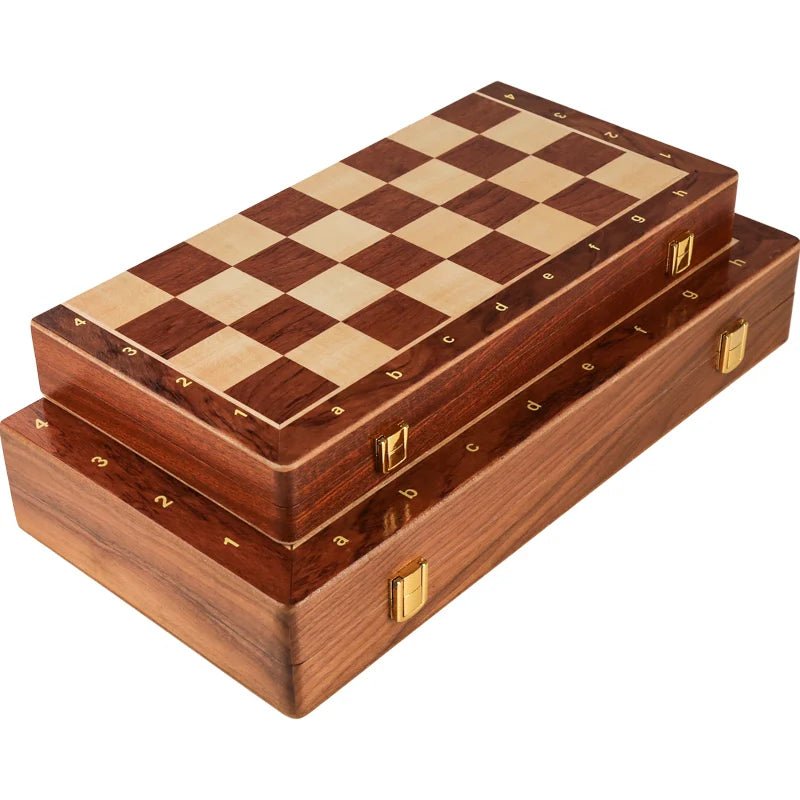 Premium Wooden Chess Set - Classic Folding Design with Solid Walnut Chess Board 4