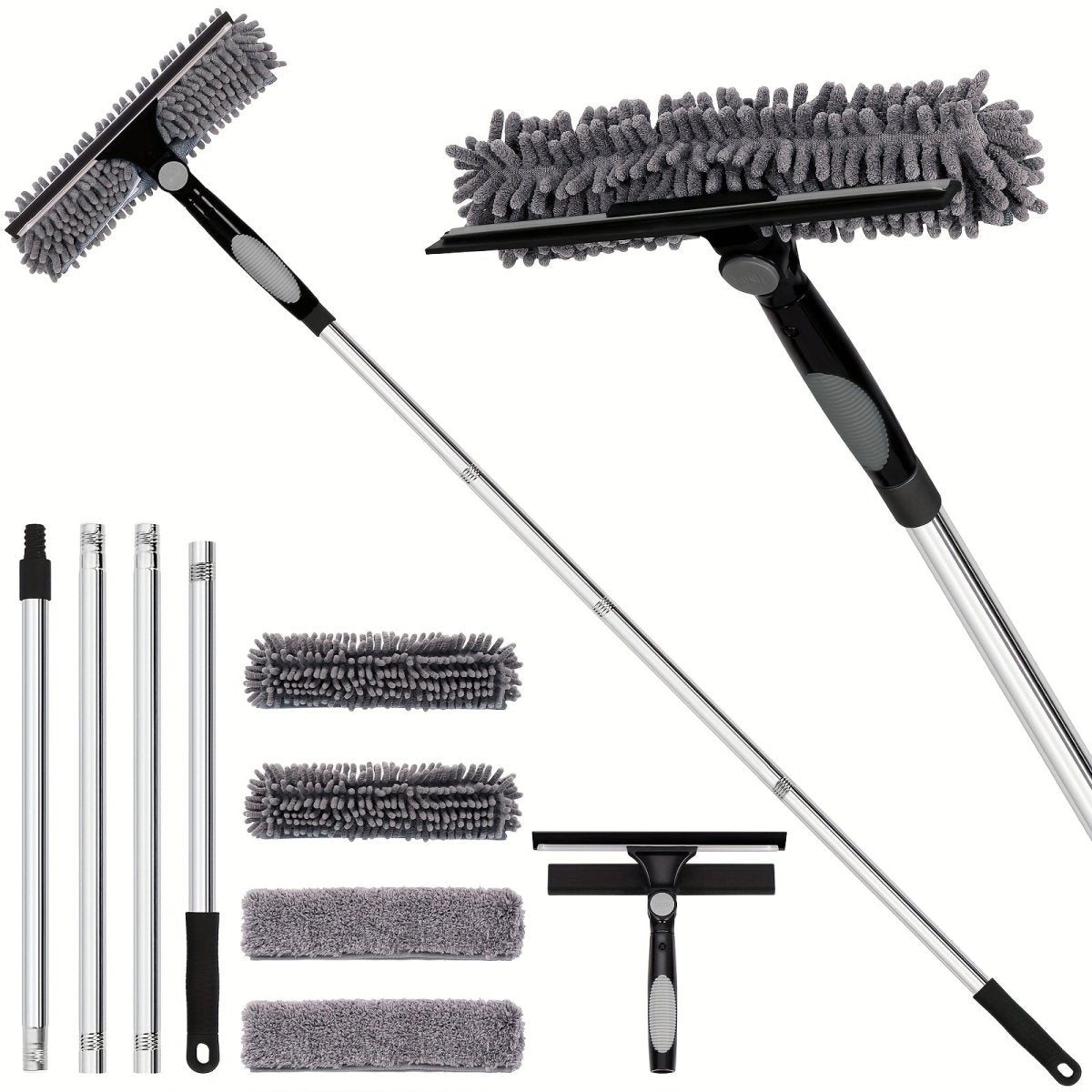 ProClean - 2-in-1 Adjustable Glass Cleaning Tool with Squeegee & Scrubber 0