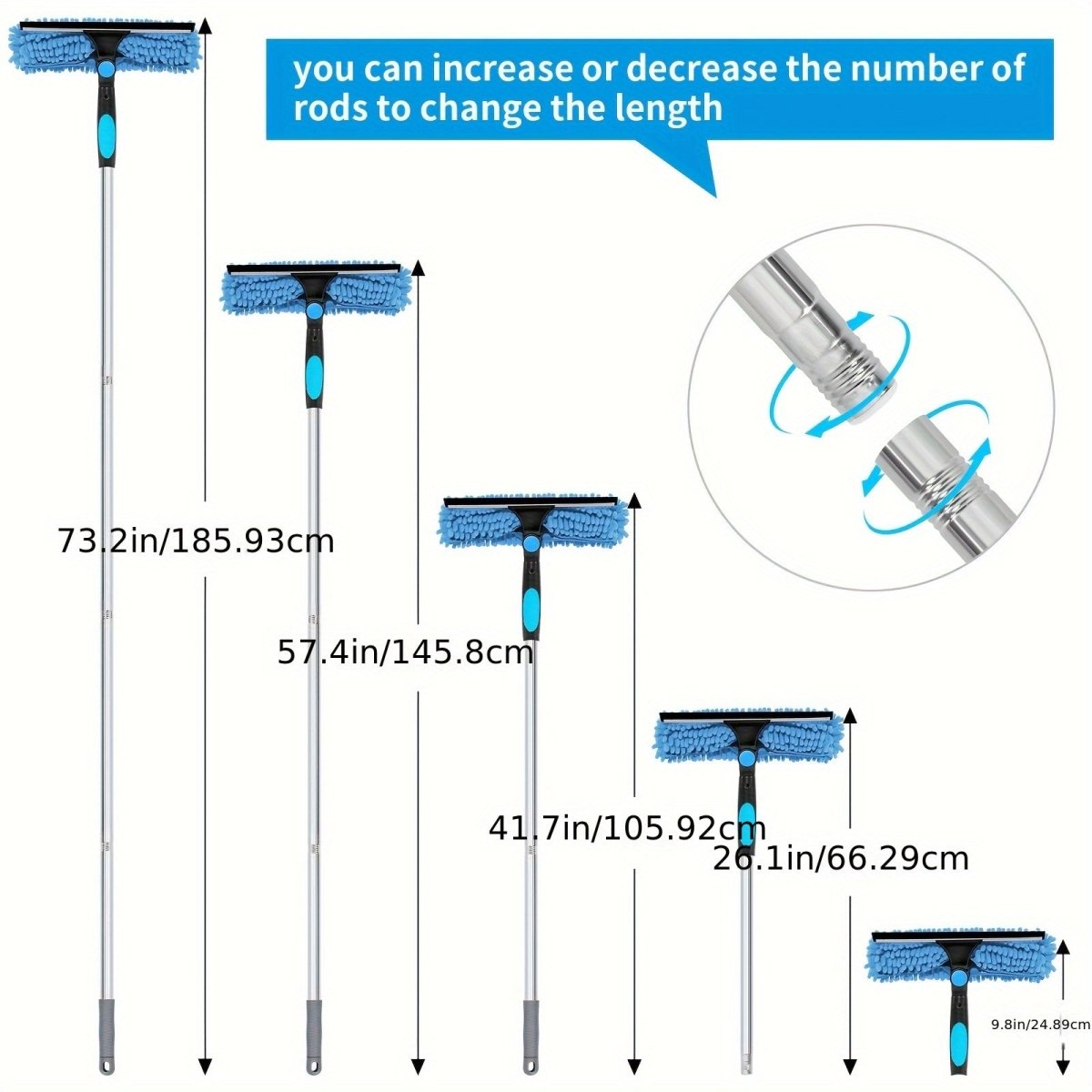 ProClean - 2-in-1 Adjustable Glass Cleaning Tool with Squeegee & Scrubber 2