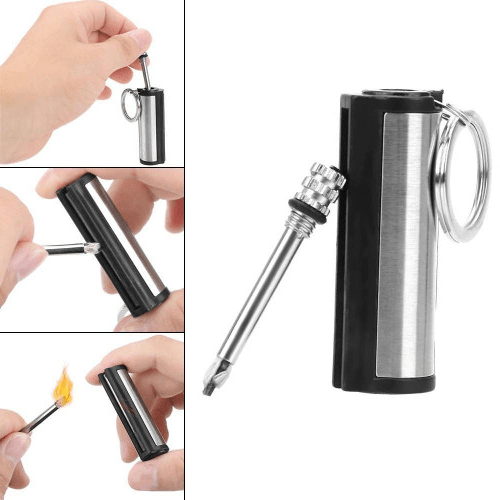 PyroKey - Waterproof Metal Fire Starter Keychain for Outdoor Adventures 4