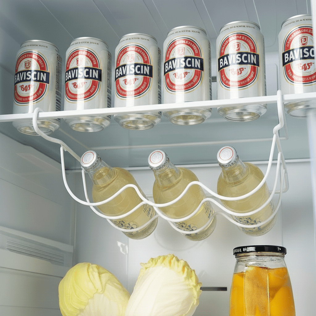 ROLLRACK – Space-saving rolling bottle holder for refrigerator shelves 0