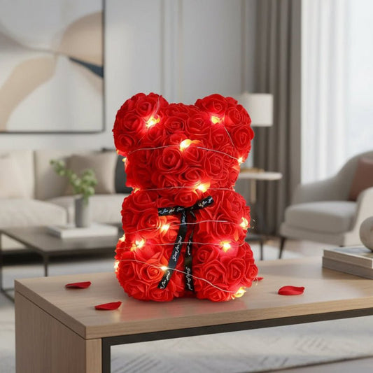 ROSABELLA – Romantic Eternal Rose Teddy Bear as a gift set for special occasions 0