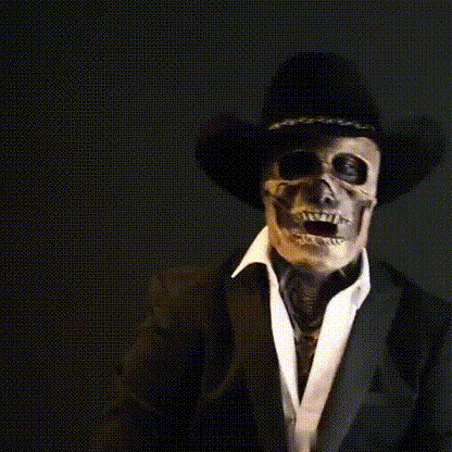 Realistic Halloween Costume - Spooky Skeleton Mask with Matching Hat 1