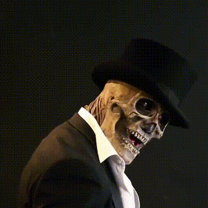 Realistic Halloween Costume - Spooky Skeleton Mask with Matching Hat 3
