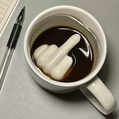 RebelSip Ceramic Mug | Funny Middle Finger Coffee Cup | Hidden Design | Prank Gift for Friends & Coworkers 0
