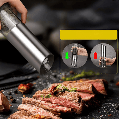 Rechargeable Electric Pepper Grinder - Stainless Steel with Adjustable Fineness 2