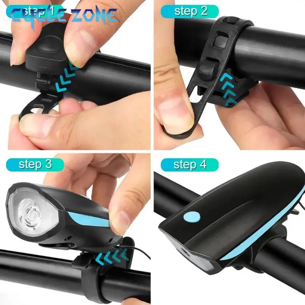 Rechargeable LED Bicycle Light & Horn - 3-in-1 Bike Lamp with Remote Control 1