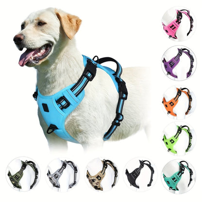 Reflective No-Pull Dog Harness - Adjustable Nylon for Training & Walking 1