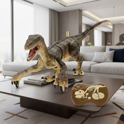 Remote Control Velociraptor with LED Lights & Roaring Sounds for Kids 0