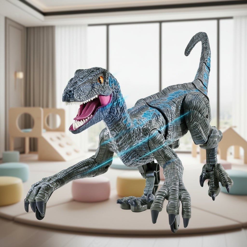 Remote Control Velociraptor with LED Lights & Roaring Sounds for Kids 1