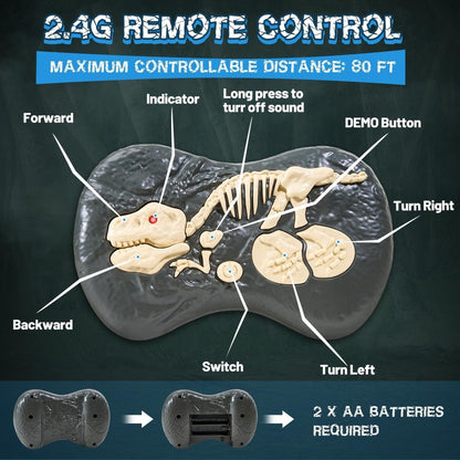 Remote Control Velociraptor with LED Lights & Roaring Sounds for Kids 4