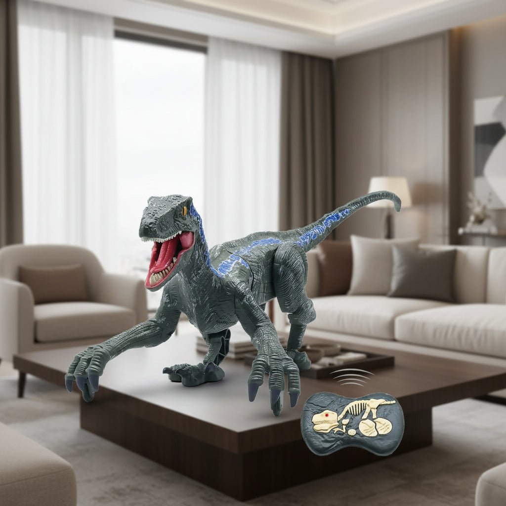 Remote Control Velociraptor with LED Lights & Roaring Sounds for Kids 9