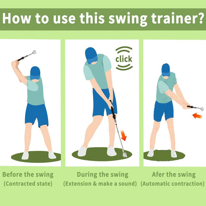 Retractable Golf Swing Trainer with Click Feedback for Indoor Practice 4